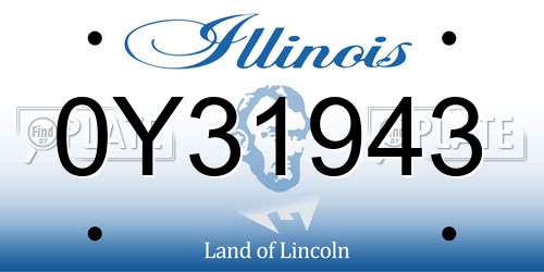 0Y31943 Illinois License Plate