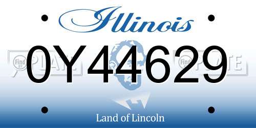 0Y44629 Illinois License Plate