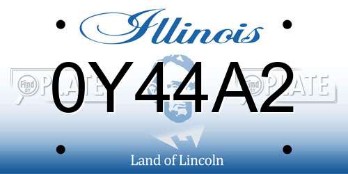 0Y44A2 Illinois License Plate