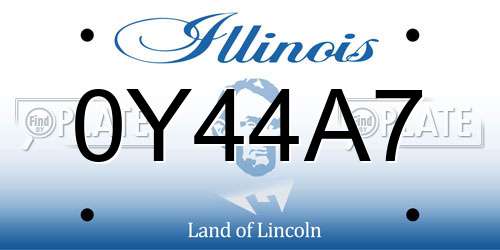 0Y44A7 Illinois License Plate