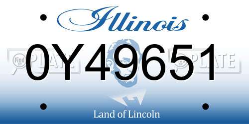 0Y49651 Illinois License Plate