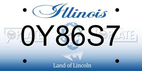 0Y86S7 Illinois License Plate