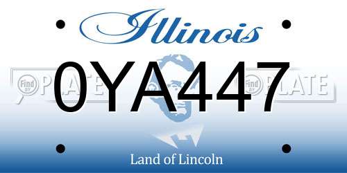 0YA447 Illinois License Plate