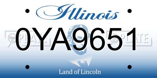0YA9651 Illinois License Plate