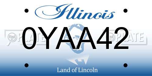 0YAA42 Illinois License Plate