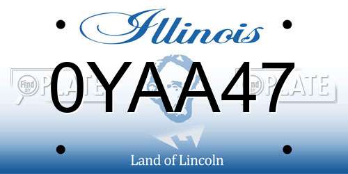 0YAA47 Illinois License Plate