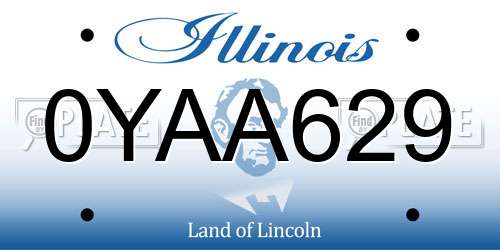 0YAA629 Illinois License Plate