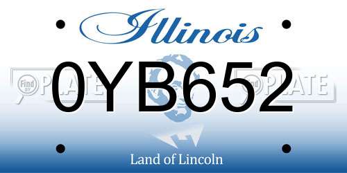 0YB652 Illinois License Plate