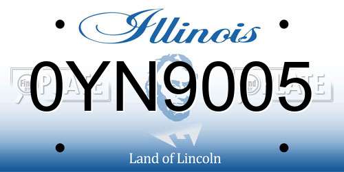 0YN9005 Illinois License Plate