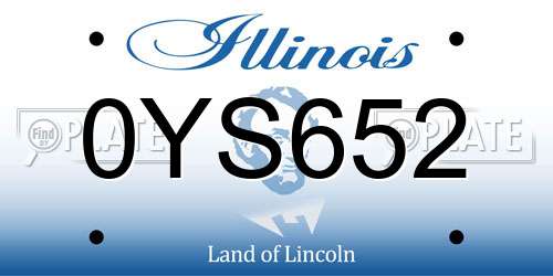 0YS652 Illinois License Plate