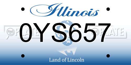 0YS657 Illinois License Plate