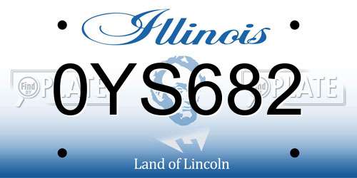 0YS682 Illinois License Plate
