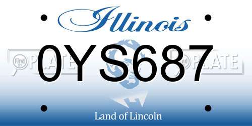 0YS687 Illinois License Plate