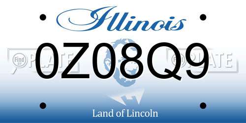 0Z08Q9 Illinois License Plate