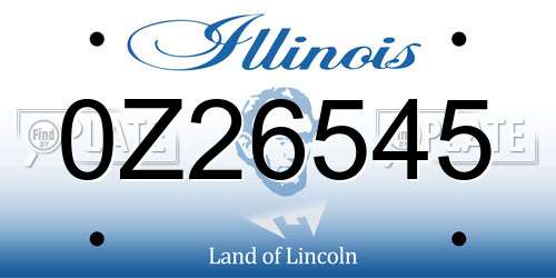 0Z26545 Illinois License Plate