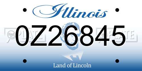 0Z26845 Illinois License Plate