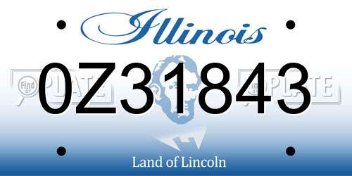 0Z31843 Illinois License Plate