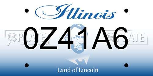 0Z41A6 Illinois License Plate