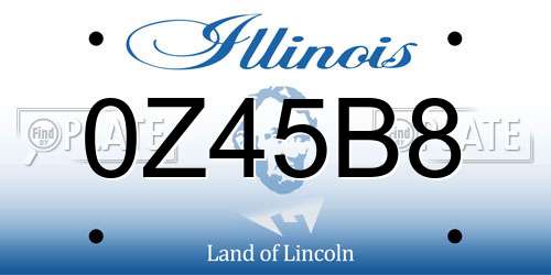0Z45B8 Illinois License Plate