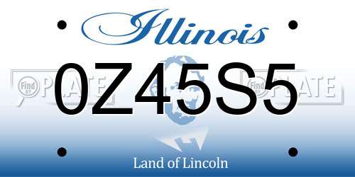 0Z45S5 Illinois License Plate