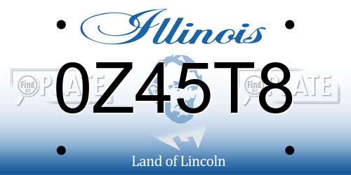 0Z45T8 Illinois License Plate