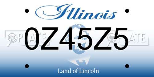 0Z45Z5 Illinois License Plate