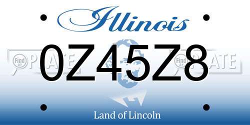0Z45Z8 Illinois License Plate