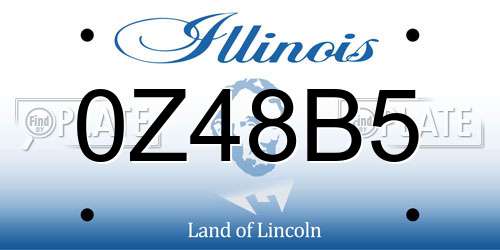 0Z48B5 Illinois License Plate