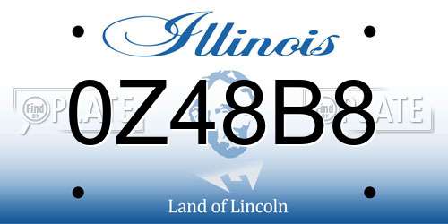 0Z48B8 Illinois License Plate