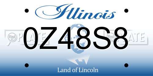 0Z48S8 Illinois License Plate