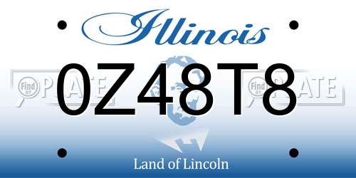 0Z48T8 Illinois License Plate