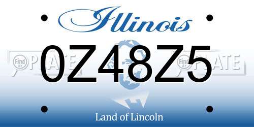 0Z48Z5 Illinois License Plate