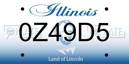 0Z49D5 Illinois License Plate
