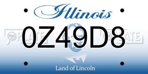 0Z49D8 Illinois License Plate