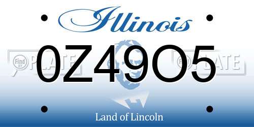 0Z49O5 Illinois License Plate