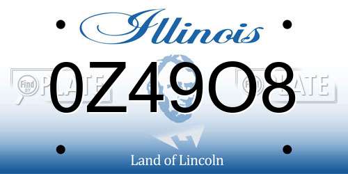 0Z49O8 Illinois License Plate