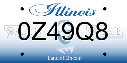 0Z49Q8 Illinois License Plate