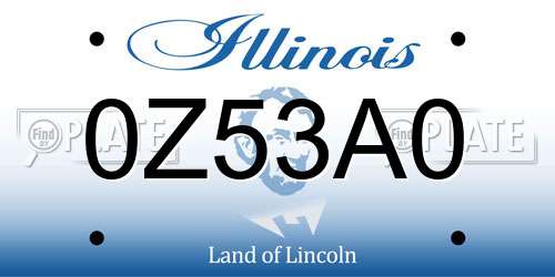 0Z53A0 Illinois License Plate