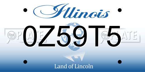 0Z59T5 Illinois License Plate
