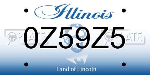 0Z59Z5 Illinois License Plate