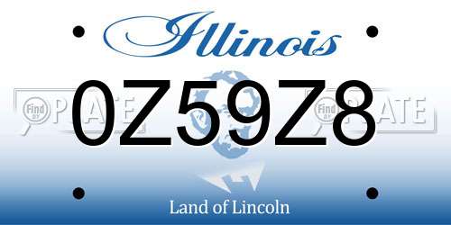0Z59Z8 Illinois License Plate