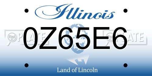 0Z65E6 Illinois License Plate