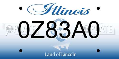 0Z83A0 Illinois License Plate