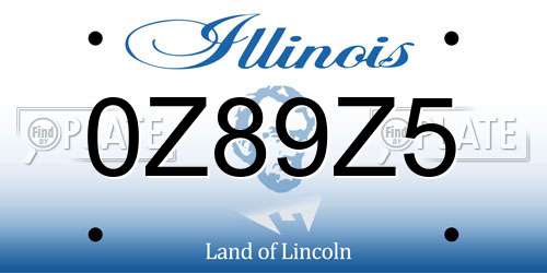 0Z89Z5 Illinois License Plate