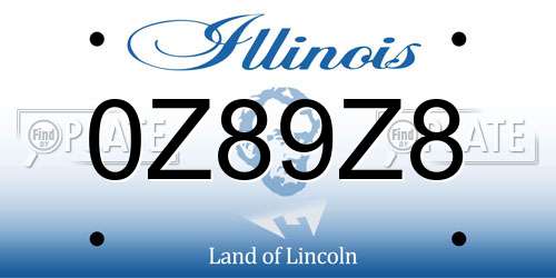 0Z89Z8 Illinois License Plate