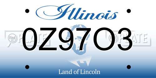 0Z97O3 Illinois License Plate