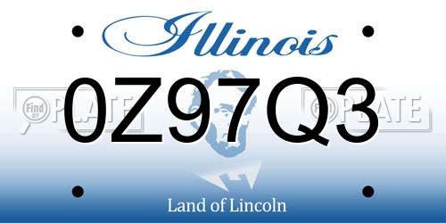 0Z97Q3 Illinois License Plate