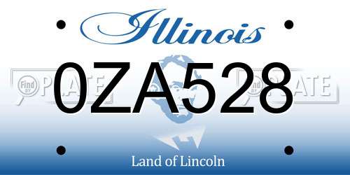 0ZA528 Illinois License Plate