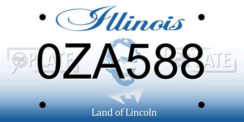 0ZA588 Illinois License Plate