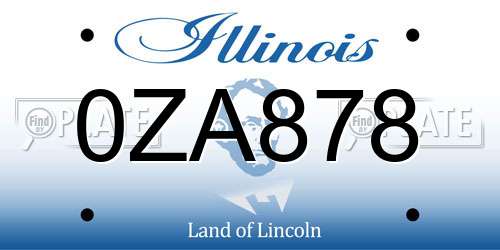 0ZA878 Illinois License Plate